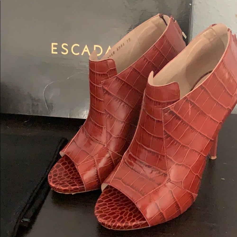 Escada Peep Toe Booties Stiletto Heels